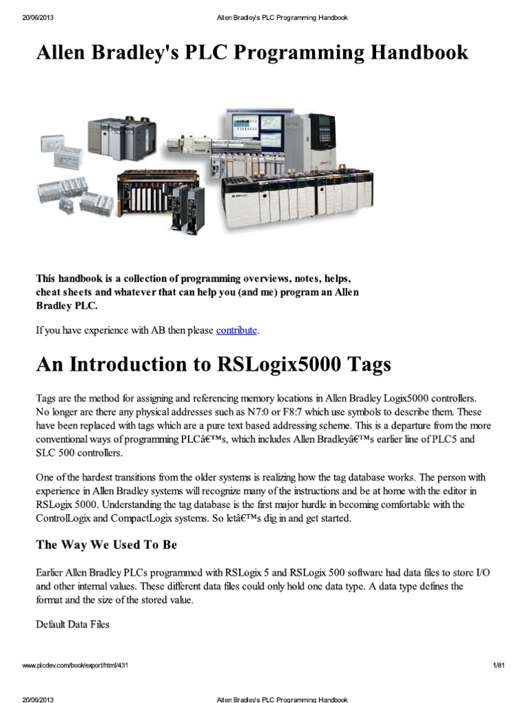 Allen Bradley's PLC Programming Handbook