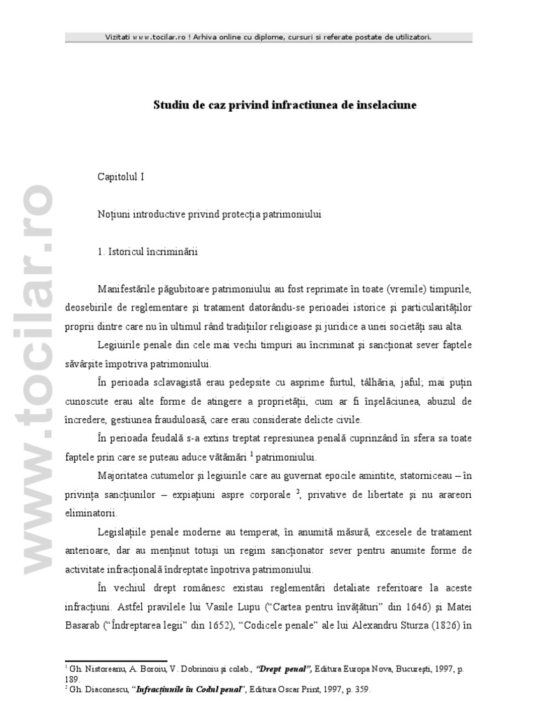 Infractiunea de Inselaciune | PDF
