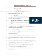 MATHEMATICAL SEQUENCES AND PROGRESSIONS ASSIGNMENT