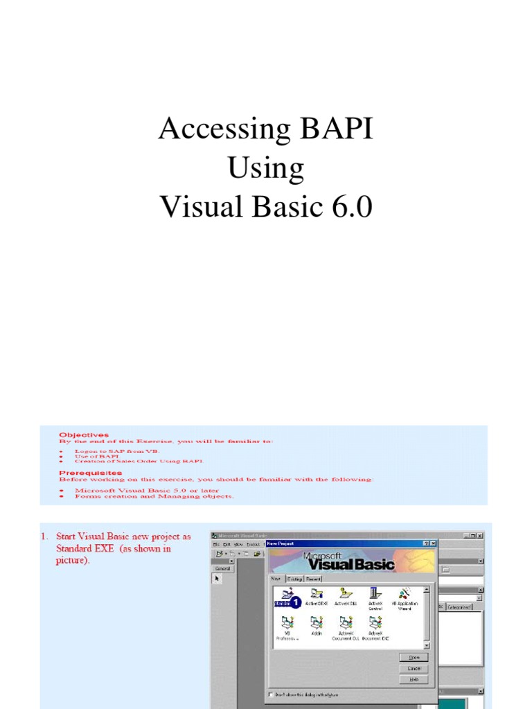 Accessing BAPI Using Visual Basic 6.0 | PDF | Business | Finance ...