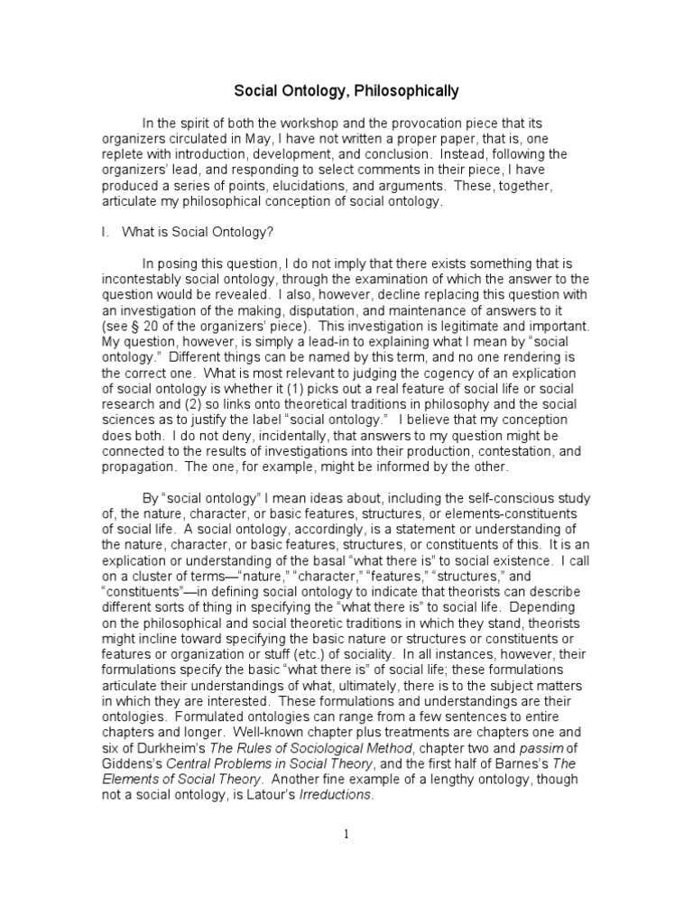 Understanding Social Ontology Concepts | PDF | Concept | Ontology