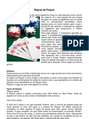 Regras de Poker, PDF, Pôquer