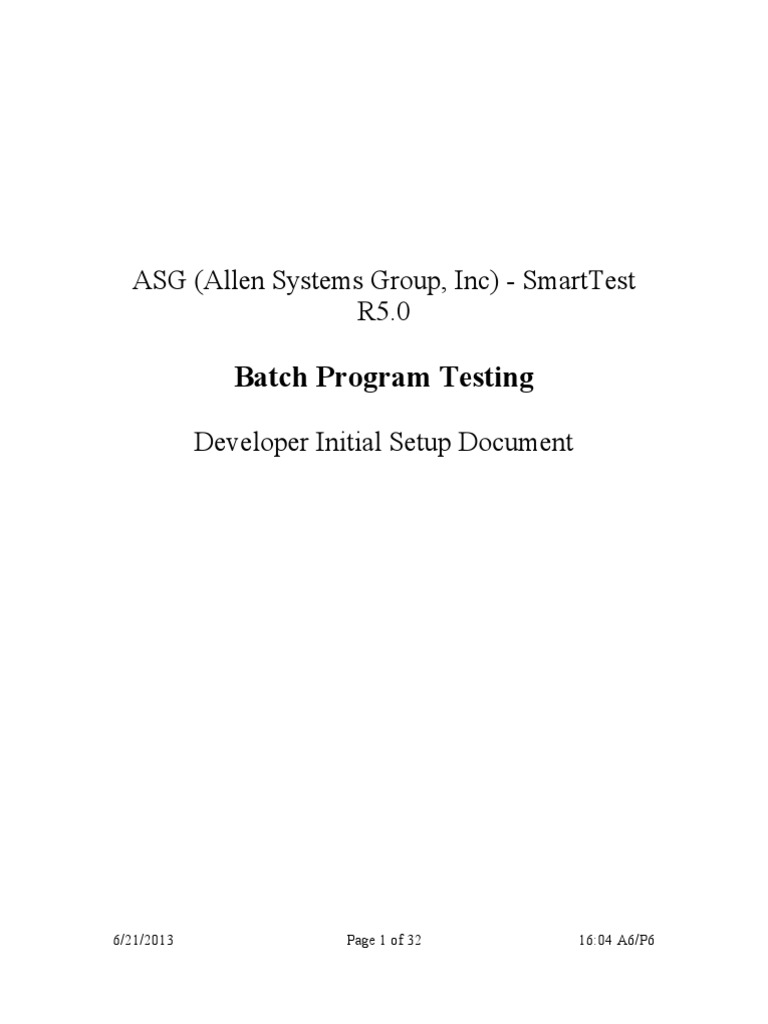 ASG SmartTest R5.0 Batch Testing Guide | PDF | Command Line Interface ...