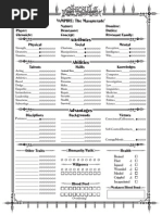 Ghouls Vampire The Masquerade Sheet