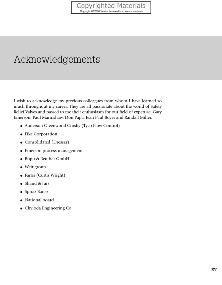 Acknowledgements | PDF | Technology & Engineering