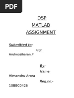 DSP Matlab Assignment: Submitted To