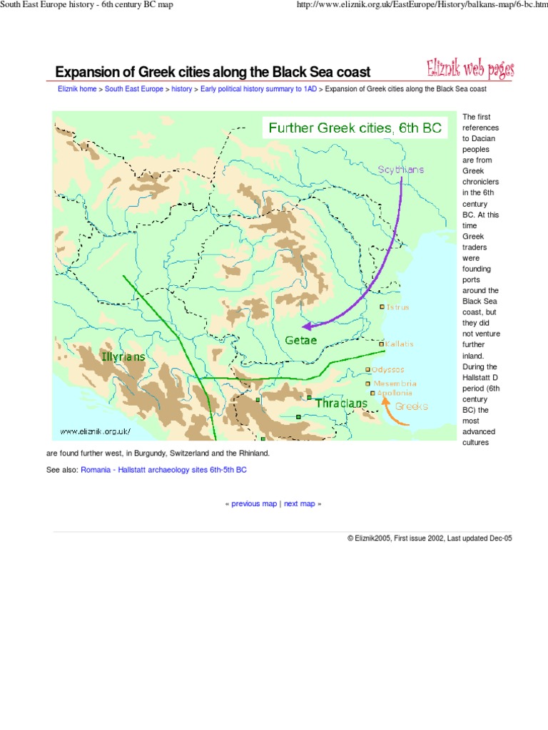 6th Century BC Greek Expansion Map | PDF | Social Science | Travel