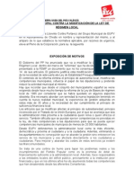 Contra la modificación de la Ley de Régimen Local