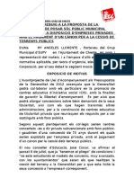 Contra la propuesta de la Generalitat de poner suelo público municipal de uso escolar a disposición de empresas privadas con el pago de un canon para la cesión de terrenos públicos