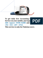 To Get Daily Free Accounting Dictionary Service On Your Mobile, Just Type and Send It To This Service Is Only For Pakistan Users