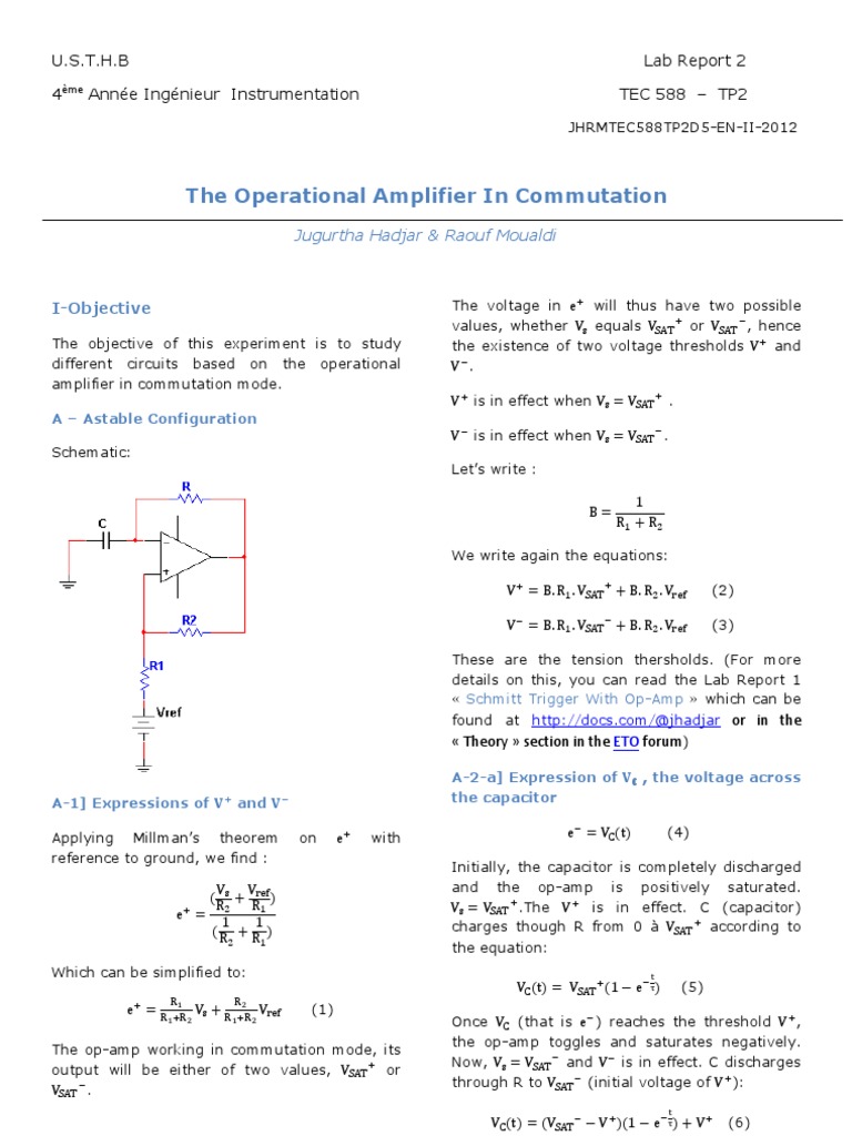 Operational Amplifier Circuit Analysis | PDF | Operational Amplifier ...