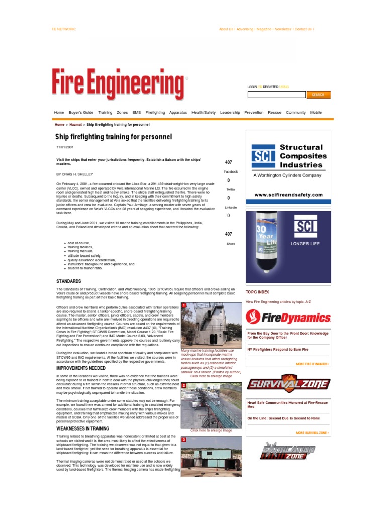 Ship Firefighting Training For Personnel - Fire Engineering | PDF ...