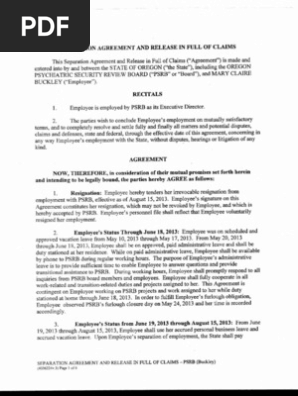 Buckley Separation Agreement