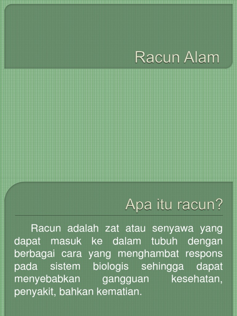Racun Alami dalam Tanaman Pangan | PDF | Kesehatan Holistik