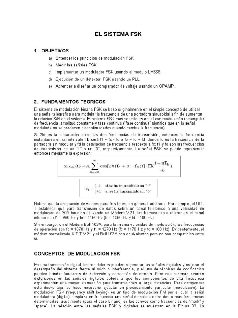 Práctica # 5 Modulación y Demodulacion FSK | PDF | Modulación | Módem