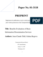 Paper No. 01-3118: Title: Benefits Evaluation of Basic