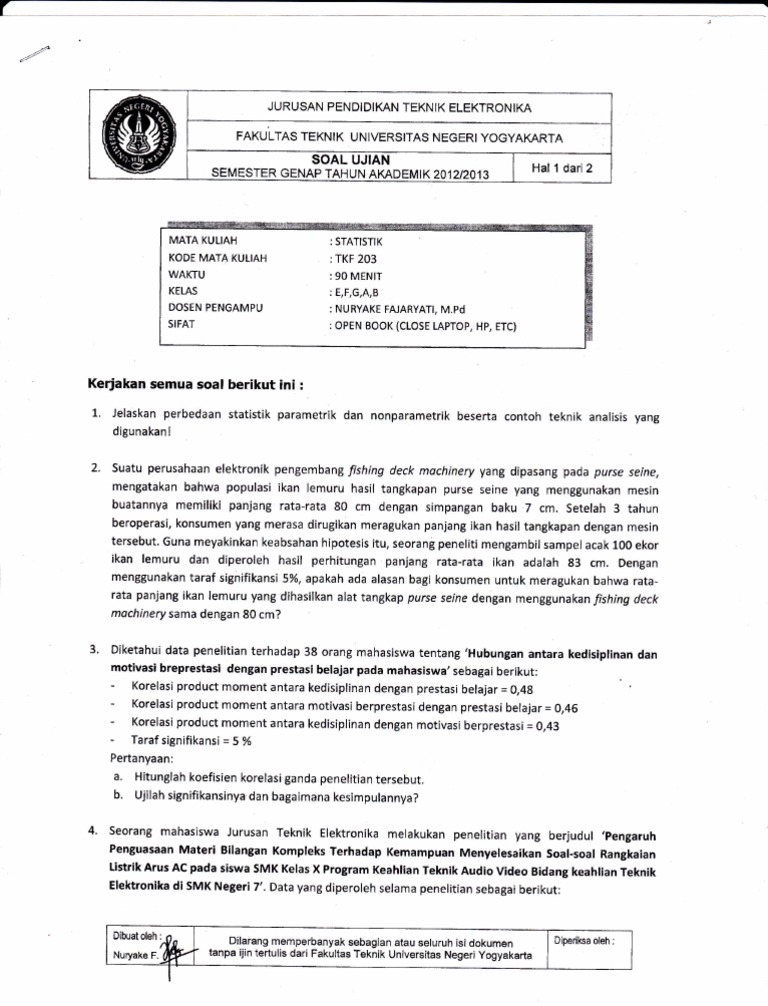 Uas Statistika 1 Of 2