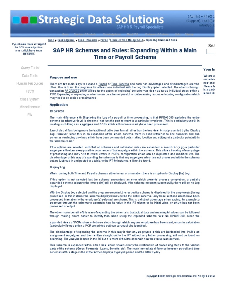 SAP HR and Payroll Expanding Schemas and Rules PDF Xml Schema