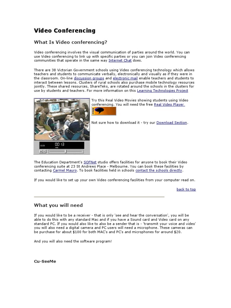 Video Conferencingvideo Conferencing PDF Videoconferencing