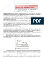 Power Optimization of Linear Feedback Shift Register (LFSR) For Low Power BIST Implemented in HDL