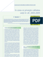 Tendinţe În Ceea Ce Priveşte Calitatea Vieţii În UE: 2003-2009