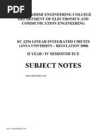 Ec 2254 Linear Integrated Circuits Lecture Notes Vidyarthiplus