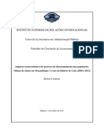 Impacto socioeconomico do processo de reassentamento das populacões vitimas de cheias em Mocambique