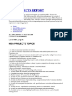 Mba Projects Report