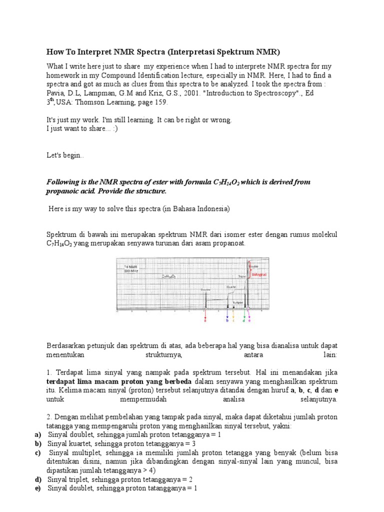 How To Interpret NMR Spectra PDF