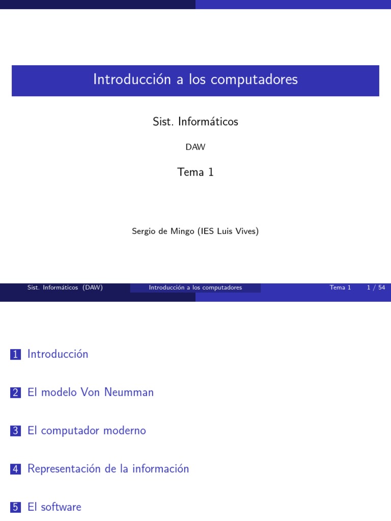 Tema 1 | PDF | Unidad Central de procesamiento | Memoria del ordenador