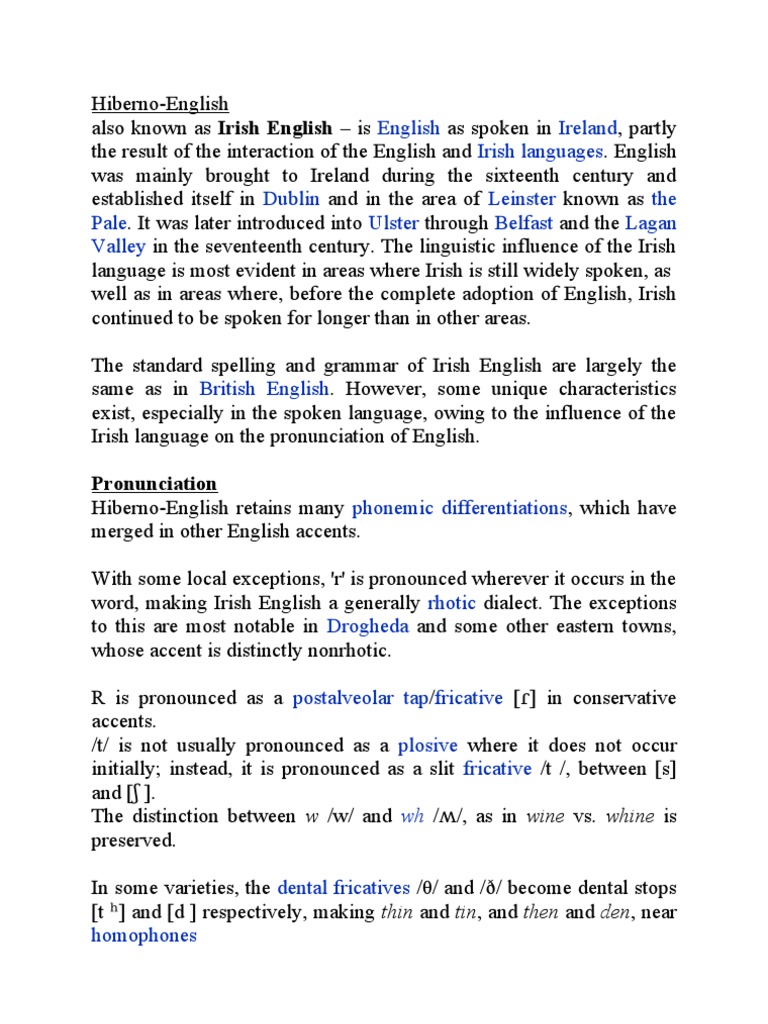 Hiberno English | Pdf