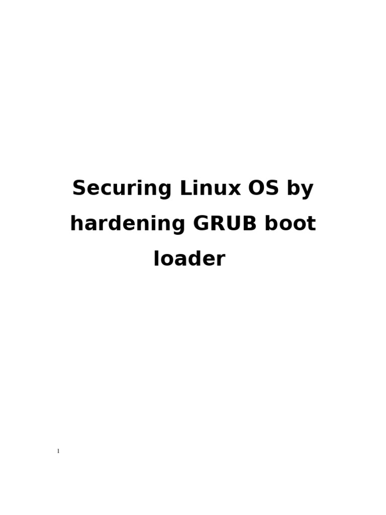 Hardening GRUB for Linux Security | PDF | Booting | Areas Of Computer ...