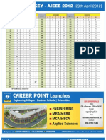 Answer Key Aieee 2012