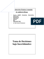 Aplicación de las técnicas avanzadas de análisis de riesgo