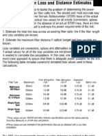 Calculating Fiber Optic's Loss and Distance Estimates