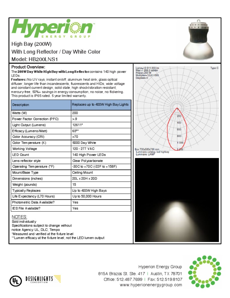 200W LED High Bay Light Overview | PDF | Technology & Engineering
