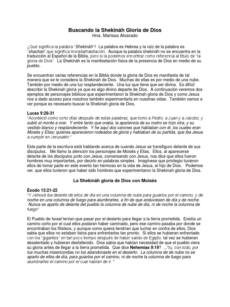 Buscando La Shekin H Gloria De Dios Moises Jesus scribd