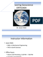 Engineering Geoscience ERTH2404: Dr. Jason Mah