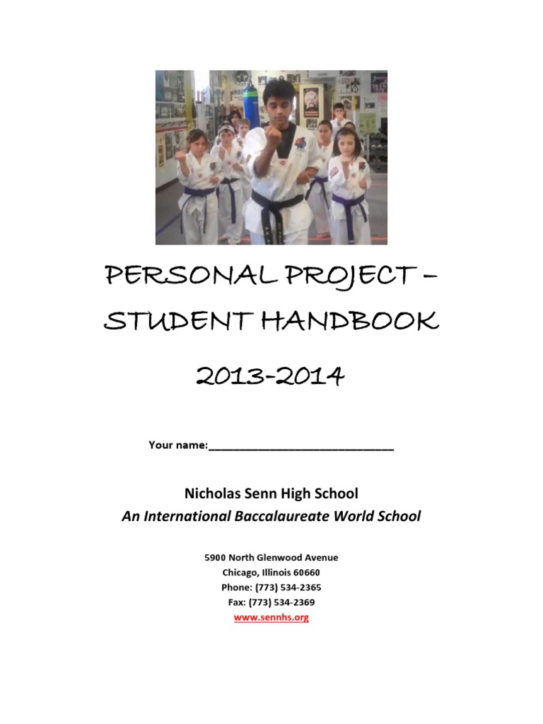 Personal Project Handbook 2013-2014 | PDF | Goal | Evaluation