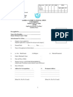 Application Form Academic