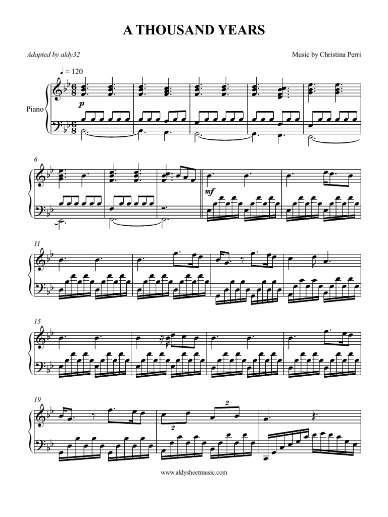 Thousand Years Sheet Music Echecs Ouverture Echecs