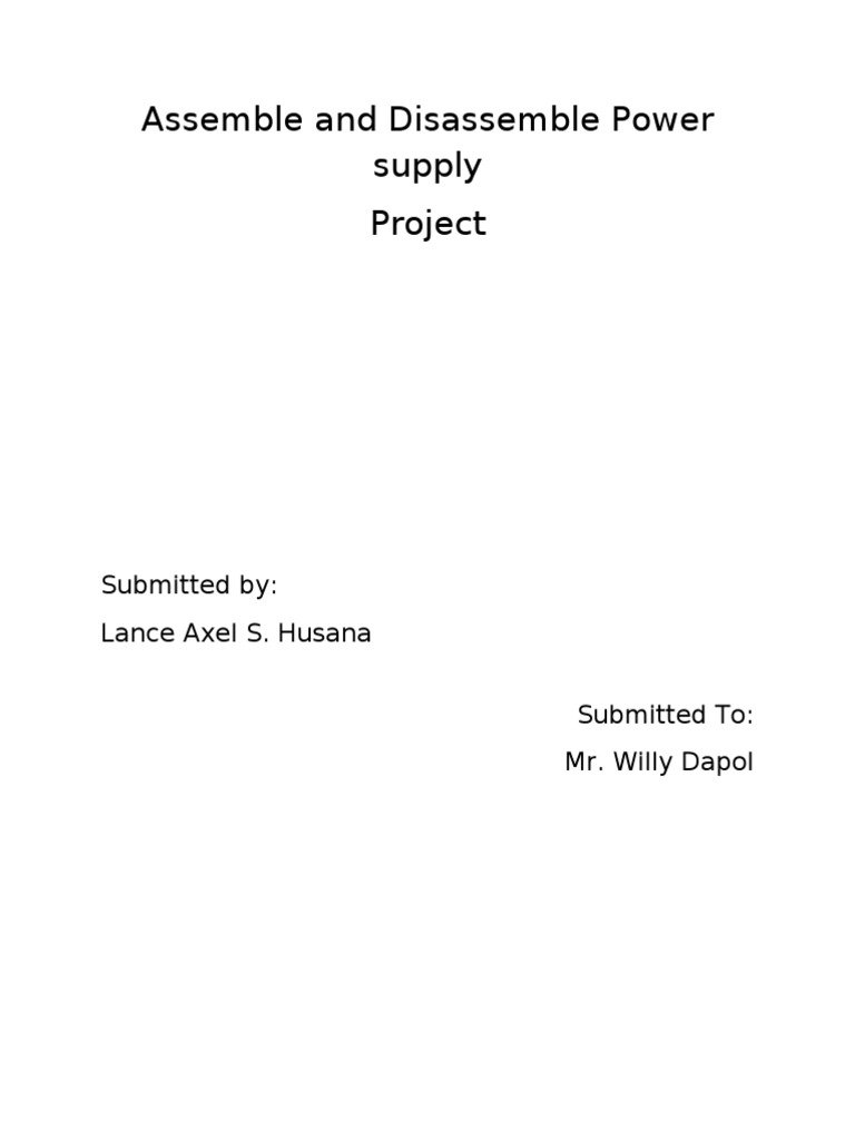 Power Supply Assembly and Disassembly Guide | PDF | Power Supply ...