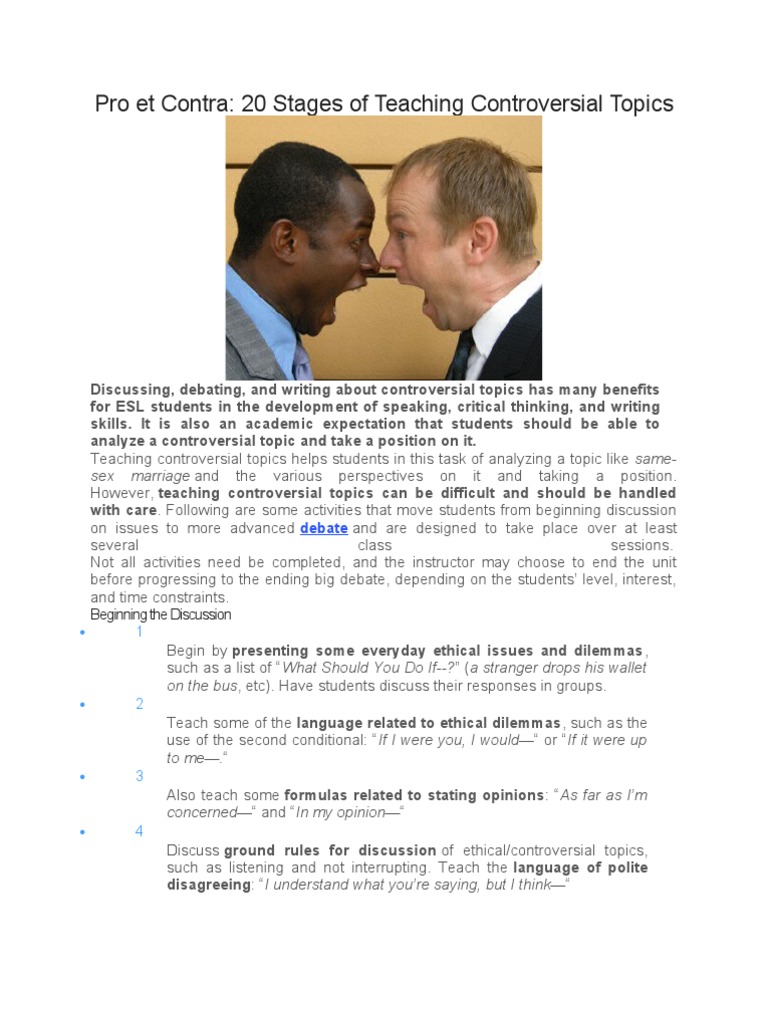 Controversial topics to write about picture