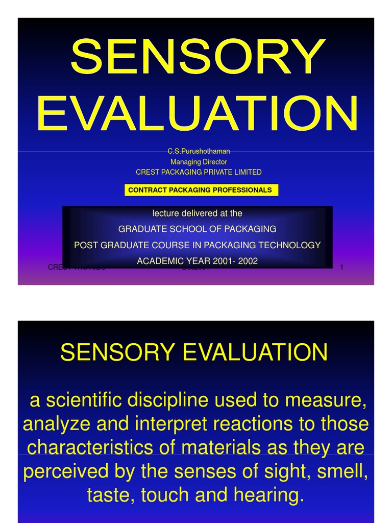 Sensory Evaluation | PDF | Senses | Perception