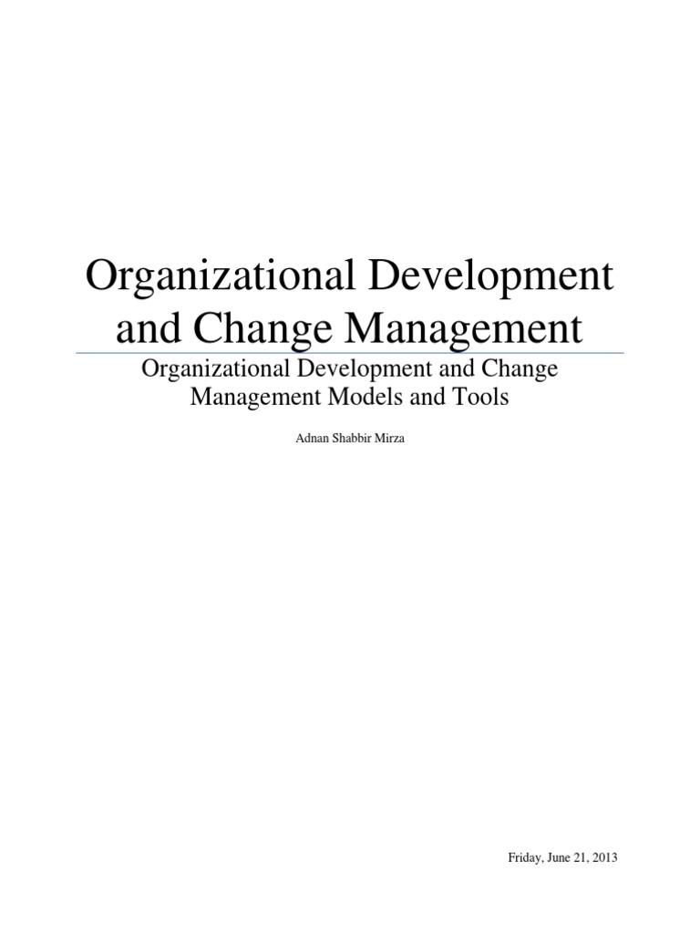 OD Models for Effective Change Management | PDF | Organization ...