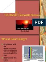 Solar Energy--The Ultimate Renewable Resource