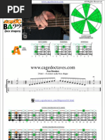 AGEDC4BASS A natural minor scale box shapes