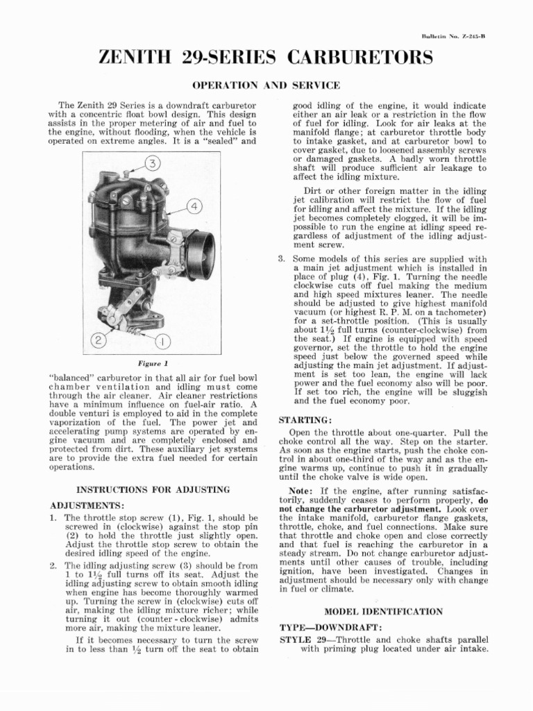 Zenith Carburetor Manual Pdf