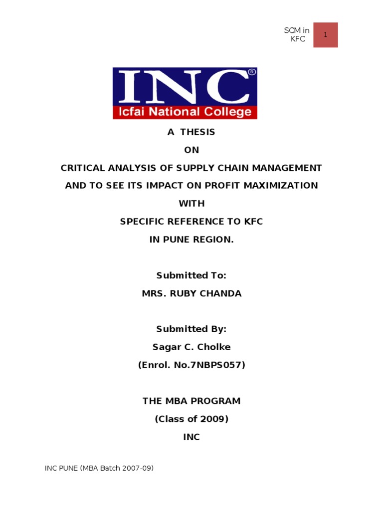KFC Final | PDF