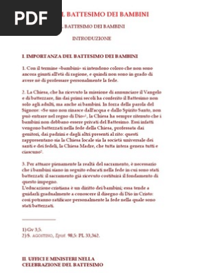 Rito Del Battesimo Dei Bambini